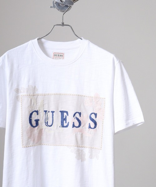 Guess(ゲス)の「GUESS SS DAVID GUESS EMBROIDERY CREW Tシャツ(Tシャツ/カットソー・メンズ・ホワイト・M/L)」の1枚目の写真