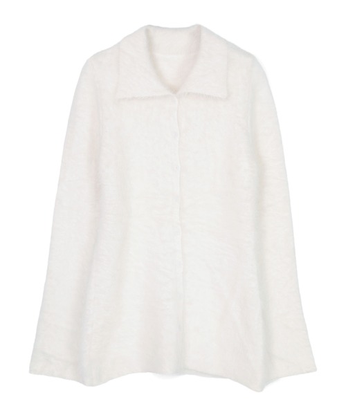 yori 襟付き　ロングボアジレ36 ホワイト yori 襟付き ロングボアジレ36 ホワイト yori 襟付き ロングボアジレ36