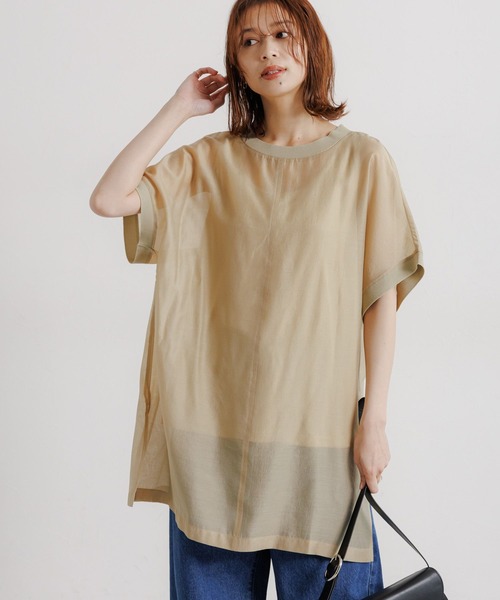 studio CLIP(スタディオクリップ)の「タンクトップセットシアーチュニックワンピース(ワンピース・レディース・ブラック/ベージュ・FREE)」の1枚目の写真