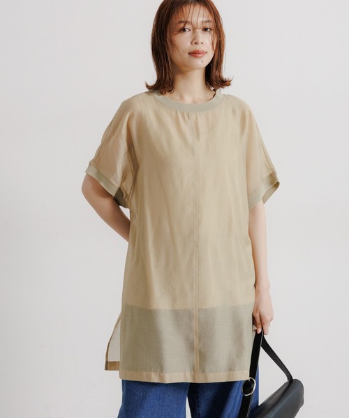 studio CLIP(スタディオクリップ)の「タンクトップセットシアーチュニックワンピース(ワンピース・レディース・ブラック/ベージュ・FREE)」の9枚目の写真