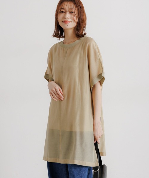 studio CLIP(スタディオクリップ)の「タンクトップセットシアーチュニックワンピース(ワンピース・レディース・ブラック/ベージュ・FREE)」の10枚目の写真