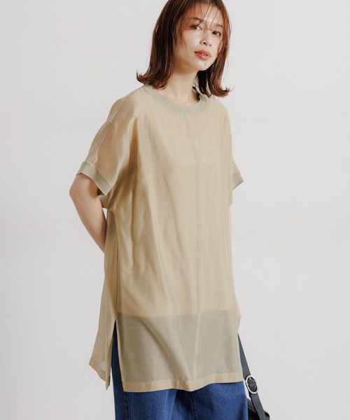 studio CLIP(スタディオクリップ)の「タンクトップセットシアーチュニックワンピース(ワンピース・レディース・ブラック/ベージュ・FREE)」の11枚目の写真