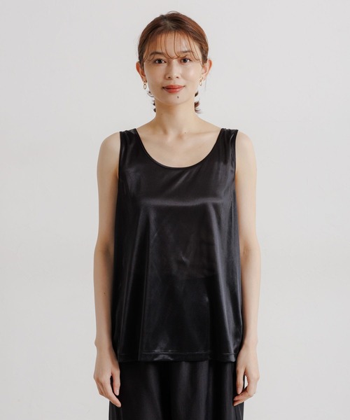 studio CLIP(スタディオクリップ)の「タンクトップセットシアーチュニックワンピース(ワンピース・レディース・ブラック/ベージュ・FREE)」の22枚目の写真