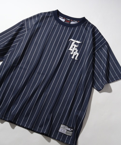 入手困難 即納 送料込 フブ FUBU Tシャツ ライン ストライプ セール】【FUBU/フブ】MESH STRIPE T-SHIRT/メッシュストライプ