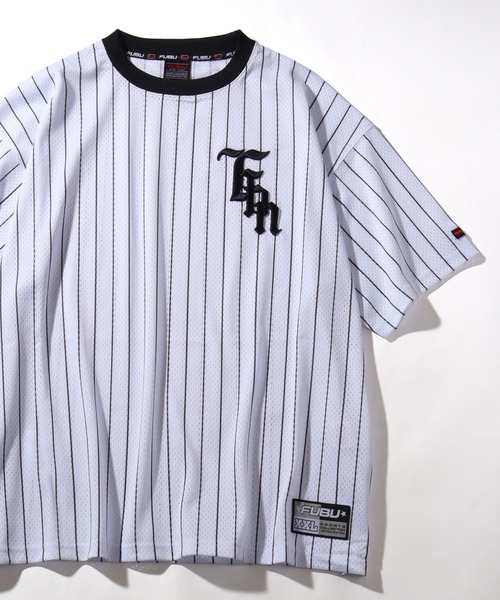 入手困難 即納 送料込 フブ FUBU Tシャツ ライン ストライプ セール】【FUBU/フブ】MESH STRIPE T-SHIRT/メッシュストライプ