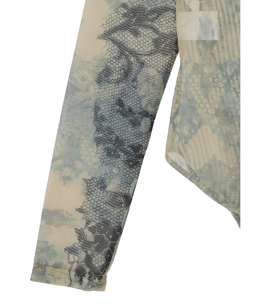 MEDI 2WAY TROMPE L'OEIL LACE PRINT SKIN TOP（Tシャツ
