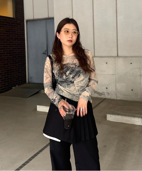 ꧁新 品꧂⚛️ AMERI アメリ デザインカットソー セール】NEW LOGO CONCEPT LS TEE（Tシャツ/カットソー）｜Ameri