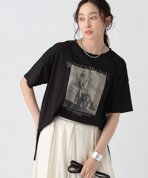 Elura(エルーラ)の「セミハリ感フォトTシャツ/492840(Tシャツ/カットソー・レディース・ブラック/ホワイト/マスタード・FREE)」の20枚目の写真