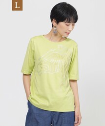 tシャツ 「ウォッシャブル」フローゼブラグリッタープリントカットソー レディース レディースのTシャツ/カットソー（ゼブラ柄）ファッション通販