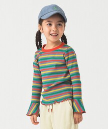 フレアスリーブ ボーダーカットソー」に該当するTシャツ