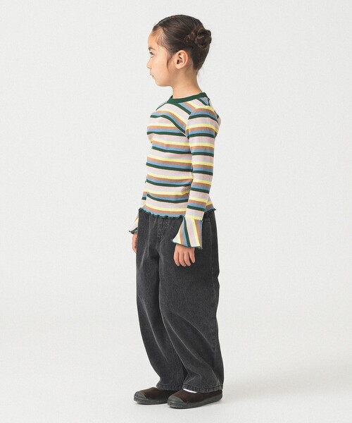 B:MING by BEAMS（ビーミングバイビームス）の「テレコボーダー フレアスリーブ プルオーバー カットソー 2025FW（100～140cm）（Tシャツ/カットソー・キッズ・サックスブルー/ピンク・130/120/110/100/140）」の10枚目の写真