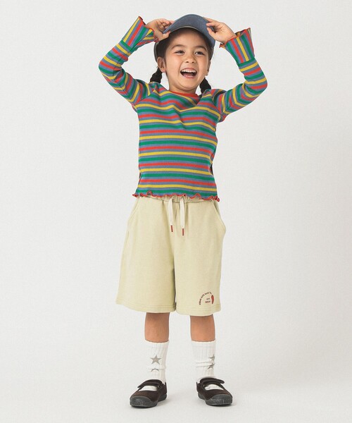 B:MING by BEAMS（ビーミングバイビームス）の「テレコボーダー フレアスリーブ プルオーバー カットソー 2025FW（100～140cm）（Tシャツ/カットソー・キッズ・サックスブルー/ピンク・130/120/110/100/140）」の11枚目の写真