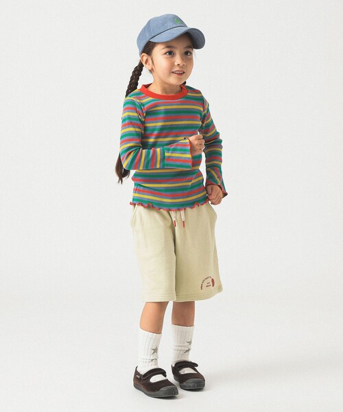 B:MING by BEAMS（ビーミングバイビームス）の「テレコボーダー フレアスリーブ プルオーバー カットソー 2025FW（100～140cm）（Tシャツ/カットソー・キッズ・サックスブルー/ピンク・130/120/110/100/140）」の13枚目の写真