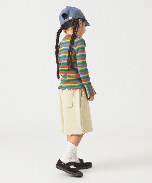 B:MING by BEAMS（ビーミングバイビームス）の「テレコボーダー フレアスリーブ プルオーバー カットソー 2025FW（100～140cm）（Tシャツ/カットソー・キッズ・サックスブルー/ピンク・130/120/110/100/140）」の14枚目の写真