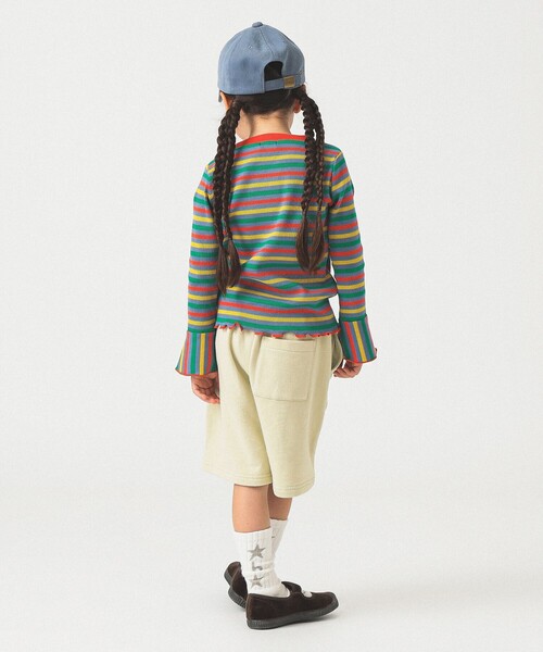 B:MING by BEAMS（ビーミングバイビームス）の「テレコボーダー フレアスリーブ プルオーバー カットソー 2025FW（100～140cm）（Tシャツ/カットソー・キッズ・サックスブルー/ピンク・130/120/110/100/140）」の15枚目の写真