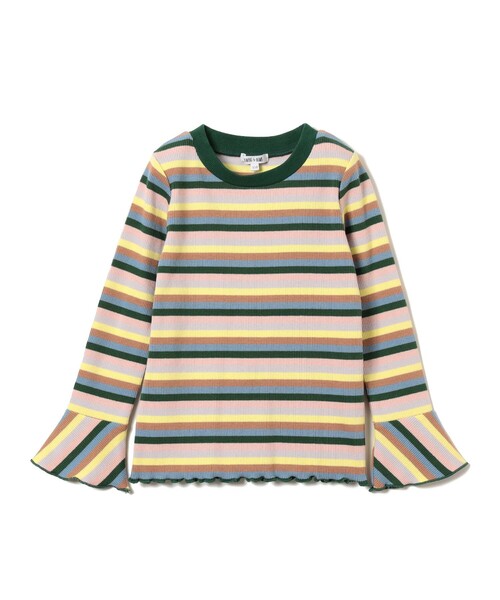B:MING by BEAMS（ビーミングバイビームス）の「テレコボーダー フレアスリーブ プルオーバー カットソー 2025FW（100～140cm）（Tシャツ/カットソー・キッズ・サックスブルー/ピンク・130/120/110/100/140）」の19枚目の写真