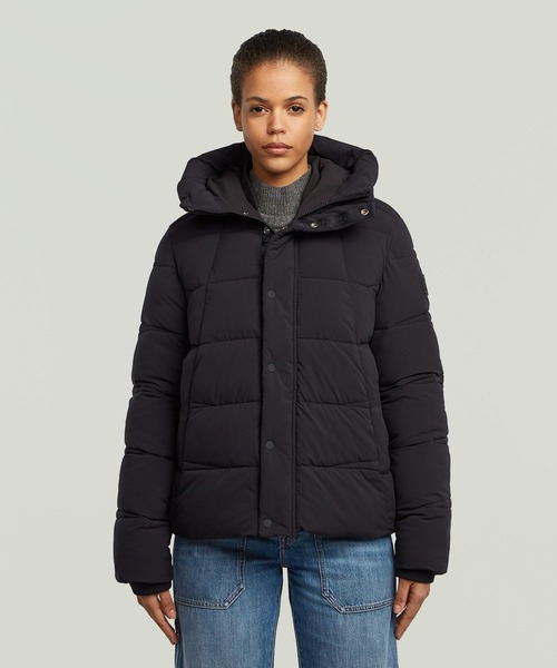 G-STAR（ジースター）の「WHISTLER SHORT PUFFER/撥水中綿フードブルゾン（ダウンジャケット/コート・レディース・ダークブラック/グレー系その他・X-SMALL/MEDIUM/SMALL）」の2枚目の写真