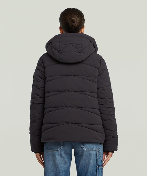 G-STAR（ジースター）の「WHISTLER SHORT PUFFER/撥水中綿フードブルゾン（ダウンジャケット/コート・レディース・ダークブラック/グレー系その他・X-SMALL/MEDIUM/SMALL）」の3枚目の写真