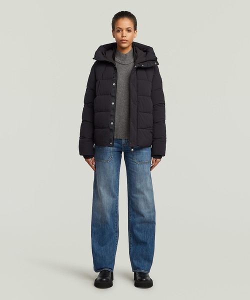 G-STAR（ジースター）の「WHISTLER SHORT PUFFER/撥水中綿フードブルゾン（ダウンジャケット/コート・レディース・ダークブラック/グレー系その他・X-SMALL/MEDIUM/SMALL）」の4枚目の写真