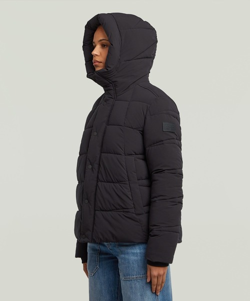 G-STAR（ジースター）の「WHISTLER SHORT PUFFER/撥水中綿フードブルゾン（ダウンジャケット/コート・レディース・ダークブラック/グレー系その他・X-SMALL/MEDIUM/SMALL）」の6枚目の写真