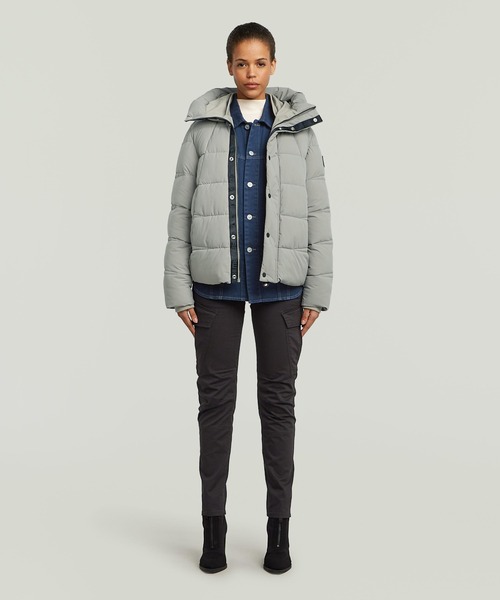 G-STAR（ジースター）の「WHISTLER SHORT PUFFER/撥水中綿フードブルゾン（ダウンジャケット/コート・レディース・ダークブラック/グレー系その他・X-SMALL/MEDIUM/SMALL）」の9枚目の写真