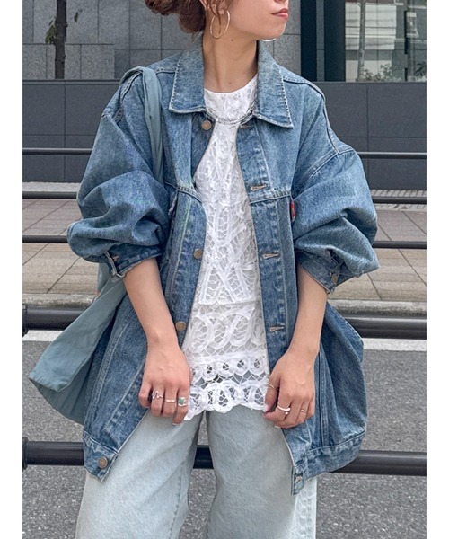 Ungrid(アングリッド)の「ビッグシルエットデニムジャケット(デニムジャケット・レディース・ブルー/ブラック・FREE)」の21枚目の写真