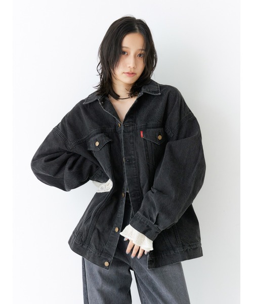 Ungrid ❤︎ビッグシルエットデニムジャケット ブラック Ungrid ビッグシルエットデニムジャケット（ブラック