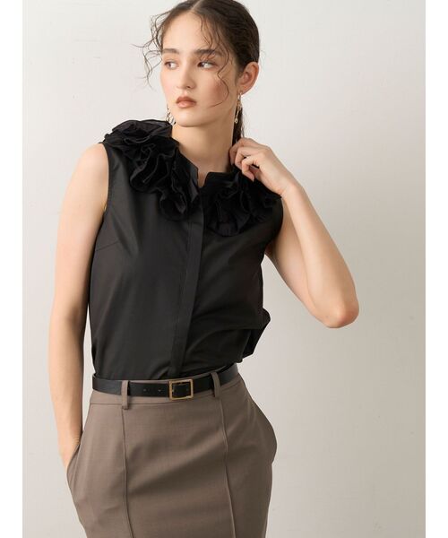 LAGUNAMOON（ラグナムーン）の「ネックモチーフノースリーブブラウス（シャツ/ブラウス・レディース・ホワイト/ブラック/サーモンピンク・FREE）」の7枚目の写真