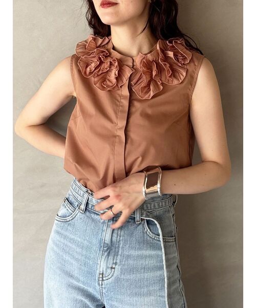 LAGUNAMOON（ラグナムーン）の「ネックモチーフノースリーブブラウス（シャツ/ブラウス・レディース・ホワイト/ブラック/サーモンピンク・FREE）」の17枚目の写真