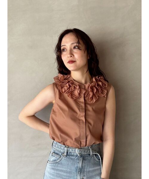 LAGUNAMOON（ラグナムーン）の「ネックモチーフノースリーブブラウス（シャツ/ブラウス・レディース・ホワイト/ブラック/サーモンピンク・FREE）」の18枚目の写真