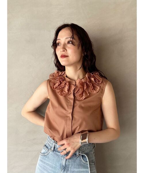 LAGUNAMOON（ラグナムーン）の「ネックモチーフノースリーブブラウス（シャツ/ブラウス・レディース・ホワイト/ブラック/サーモンピンク・FREE）」の19枚目の写真