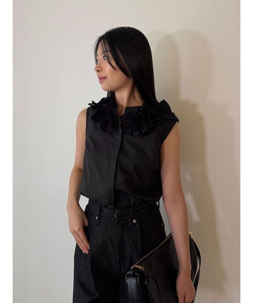 LAGUNAMOON（ラグナムーン）の「ネックモチーフノースリーブブラウス（シャツ/ブラウス・レディース・ホワイト/ブラック/サーモンピンク・FREE）」の21枚目の写真