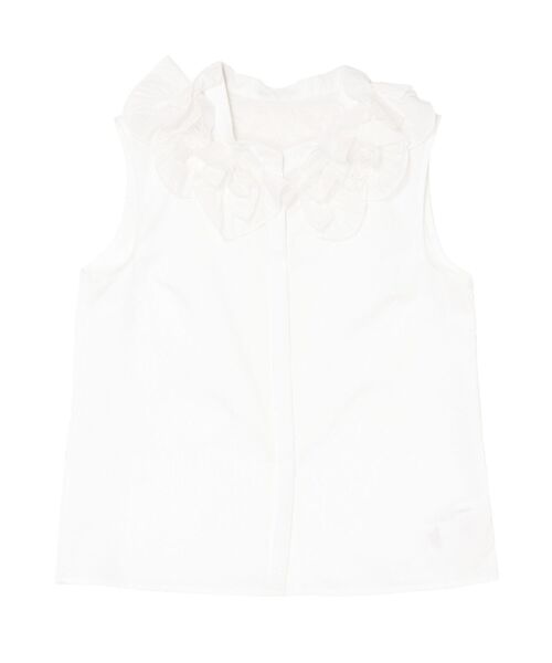 LAGUNAMOON（ラグナムーン）の「ネックモチーフノースリーブブラウス（シャツ/ブラウス・レディース・ホワイト/ブラック/サーモンピンク・FREE）」の4枚目の写真