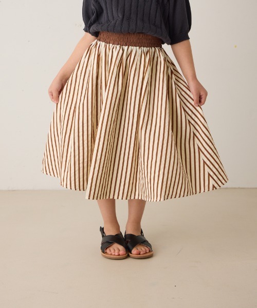 riziere（リジェール）の「ストライプロングスカート（スカート・キッズ・ブラック/ブラウン/グリーン・90/100/110/120/130/140/150）」の15枚目の写真
