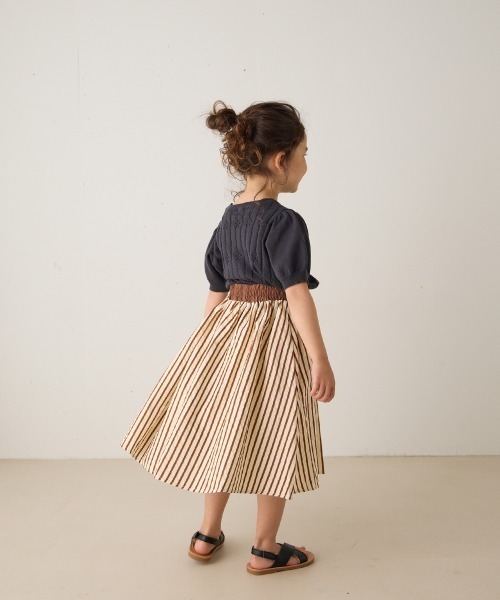 riziere（リジェール）の「ストライプロングスカート（スカート・キッズ・ブラック/ブラウン/グリーン・90/100/110/120/130/140/150）」の16枚目の写真