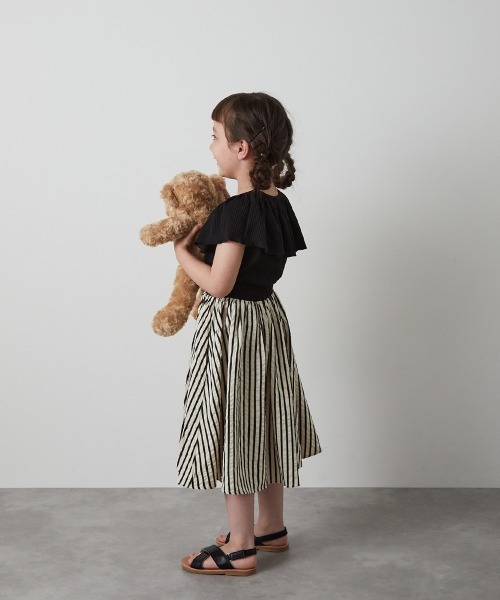 riziere（リジェール）の「ストライプロングスカート（スカート・キッズ・ブラック/ブラウン/グリーン・90/100/110/120/130/140/150）」の12枚目の写真