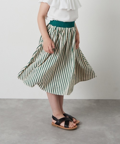 riziere（リジェール）の「ストライプロングスカート（スカート・キッズ・ブラック/ブラウン/グリーン・90/100/110/120/130/140/150）」の18枚目の写真
