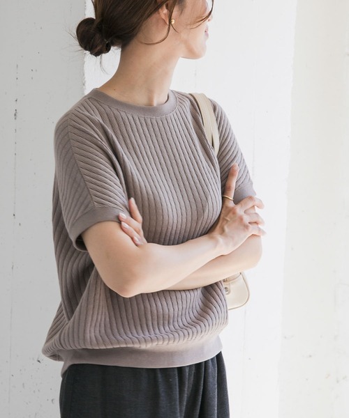 URBAN RESEARCH DOORS(アーバンリサーチドアーズ)の「タックハニカムフレンチプルオーバー(Tシャツ/カットソー・レディース・アイボリー/グレー系その他/カーキ・MEDIUM)」の13枚目の写真