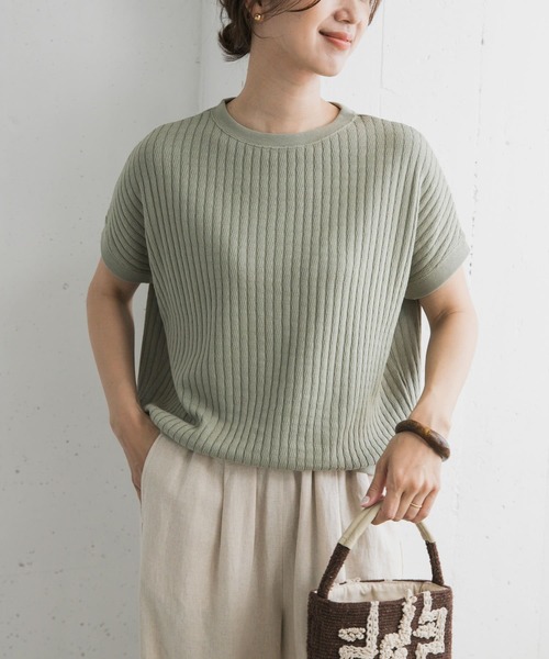 URBAN RESEARCH DOORS(アーバンリサーチドアーズ)の「タックハニカムフレンチプルオーバー(Tシャツ/カットソー・レディース・アイボリー/グレー系その他/カーキ・MEDIUM)」の18枚目の写真