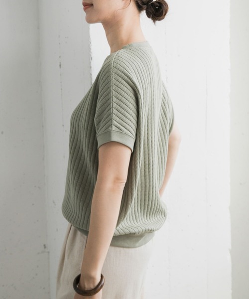 URBAN RESEARCH DOORS(アーバンリサーチドアーズ)の「タックハニカムフレンチプルオーバー(Tシャツ/カットソー・レディース・アイボリー/グレー系その他/カーキ・MEDIUM)」の20枚目の写真