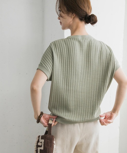 URBAN RESEARCH DOORS(アーバンリサーチドアーズ)の「タックハニカムフレンチプルオーバー(Tシャツ/カットソー・レディース・アイボリー/グレー系その他/カーキ・MEDIUM)」の21枚目の写真