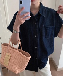 Doula Doula | フレンチスリーブデニムシャツ(シャツ/ブラウス)