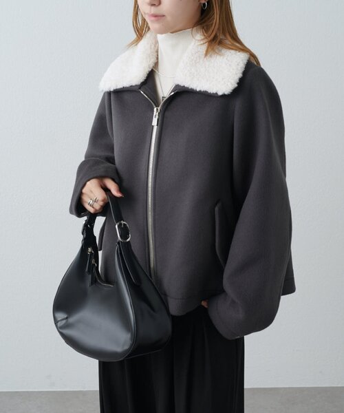 Lui's ビーバーメルトン襟ボアブルゾン セール】ビーバーメルトン襟ボアブルゾン（ブルゾン）｜Lui's（ルイス