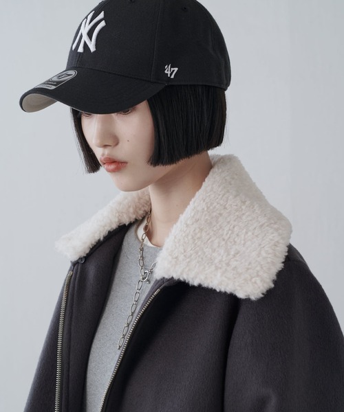 Lui's(ルイス)の「ビーバーメルトン襟ボアブルゾン(ブルゾン・レディース・ブラック/チャコールグレー・FREE)」の18枚目の写真