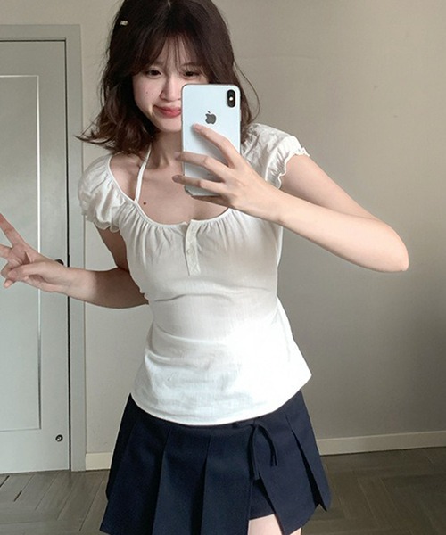 VIVIENNE TAM パフスリーブ長袖トップス ウエスト紐　石付き VIVIENNE TAM パフスリーブ長袖トップス ウエスト紐 石付き