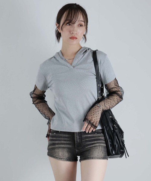 Ulysses(ユリシス)の「スタッズ付きデニムショートパンツ(デニムパンツ・レディース・ブルー/チャコール・S/M)」の8枚目の写真