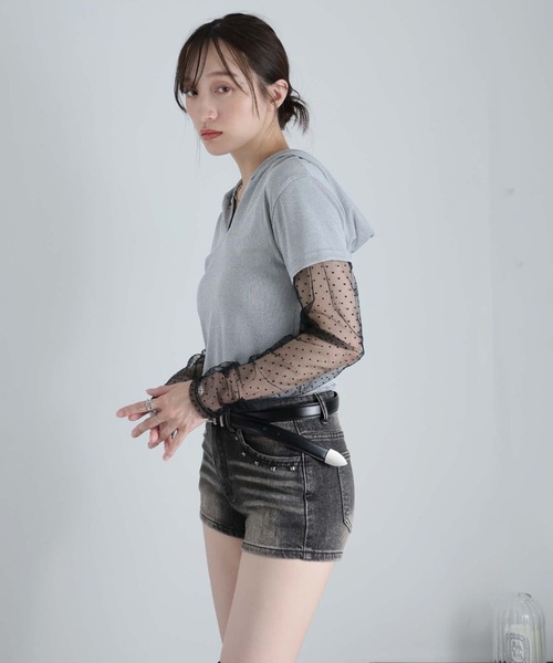 Ulysses(ユリシス)の「スタッズ付きデニムショートパンツ(デニムパンツ・レディース・ブルー/チャコール・S/M)」の20枚目の写真