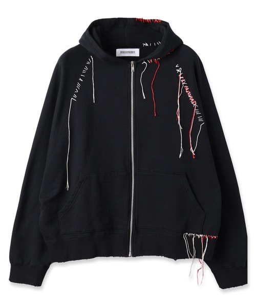 DISCOVERED(ディスカバード)の「LOOPING ZIP SWEAT HOODIE(パーカー・メンズ・ブラック/ホワイト・1/3)」の3枚目の写真
