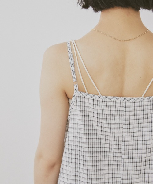 MERLOT（メルロー）の「ギンガムチェックキャミビスチェ（タンクトップ・レディース・ブラック/ホワイト・FREE）」の13枚目の写真