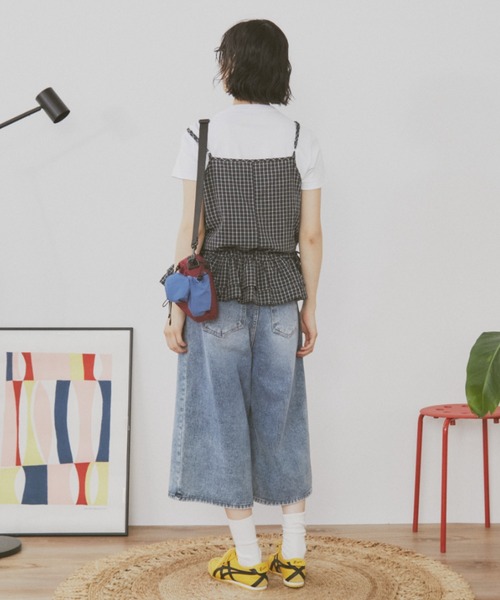 MERLOT（メルロー）の「ギンガムチェックキャミビスチェ（タンクトップ・レディース・ブラック/ホワイト・FREE）」の21枚目の写真